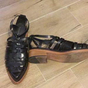 Rebecca Minkoff Black Leather luxury Sandals